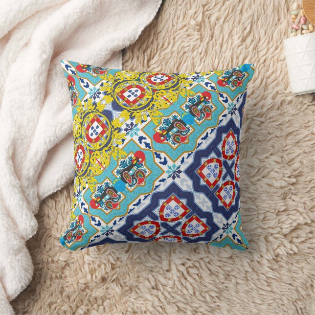 Portugiesische Designs werfen Kissen (Decke)