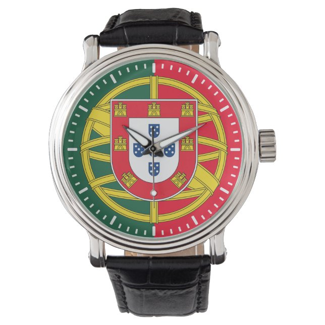 Portugiesische Flagge Armbanduhr (Vorderseite)