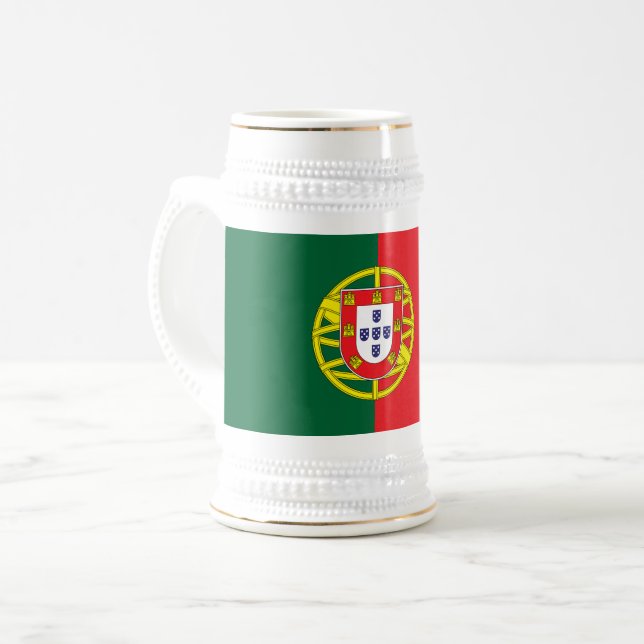portugiesische Flagge Bierglas (Vorderseite Links)