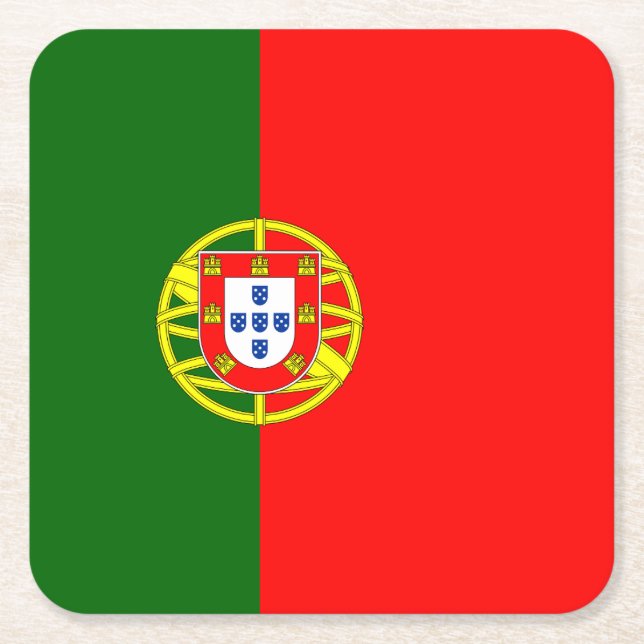Portugiesische Flagge der Rechteckiger Pappuntersetzer (Vorderseite)