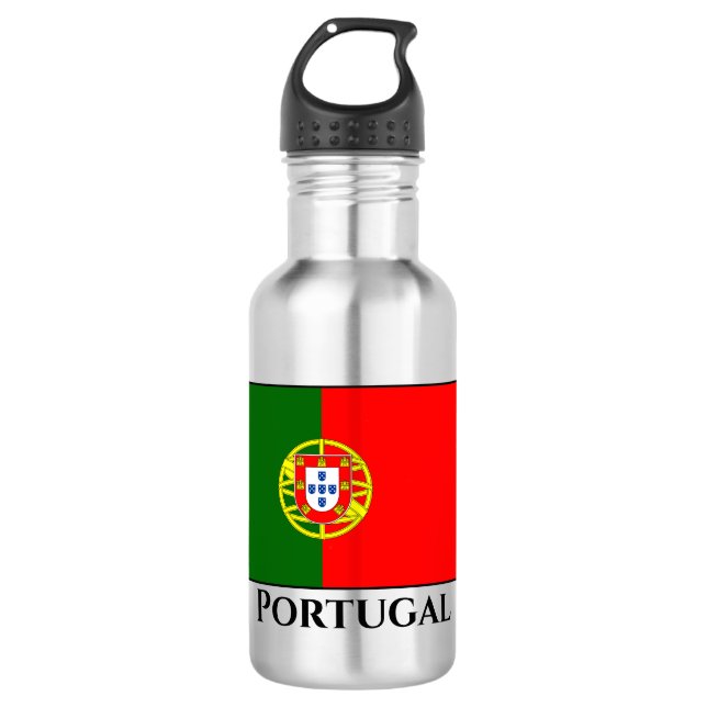 Portugiesische Flagge Edelstahlflasche (Vorderseite)