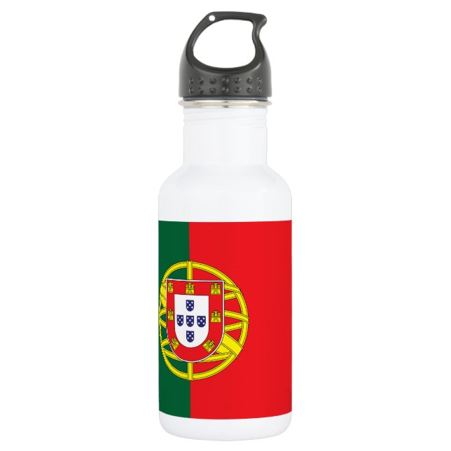 portugiesische Flagge Edelstahlflasche (Vorderseite)