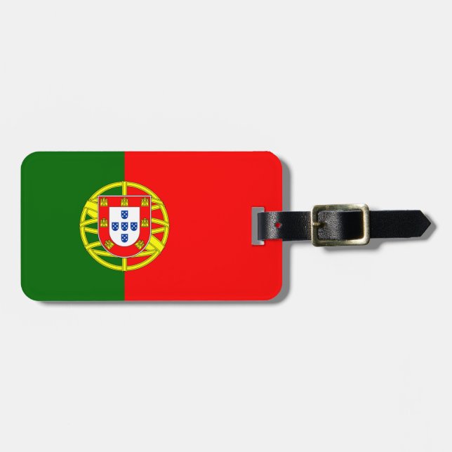 portugiesische Flagge Gepäckanhänger (Vorderseite horizontal)