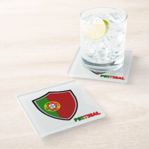 Portugiesische Flagge Glasuntersetzer