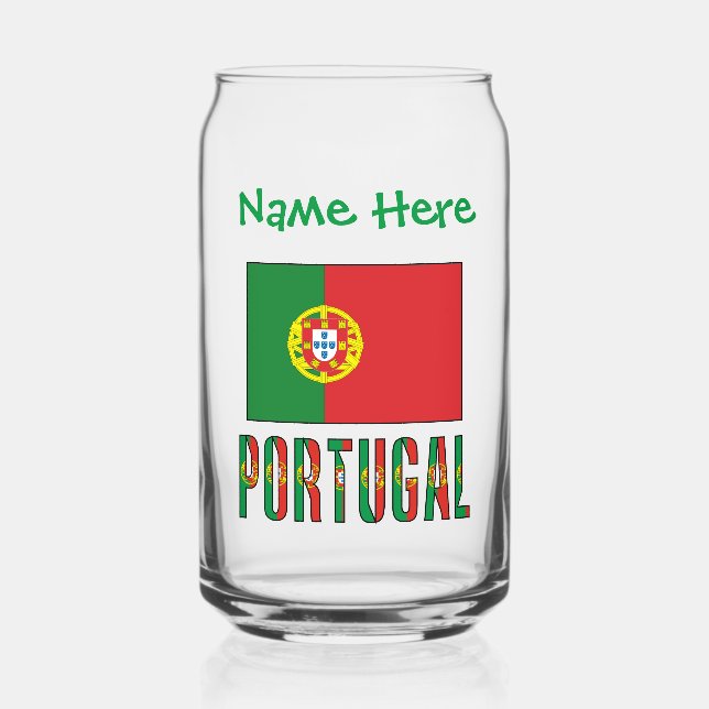 Portugiesische Flagge Grüne Persönlichkeit Dosenglas (Vorderseite)