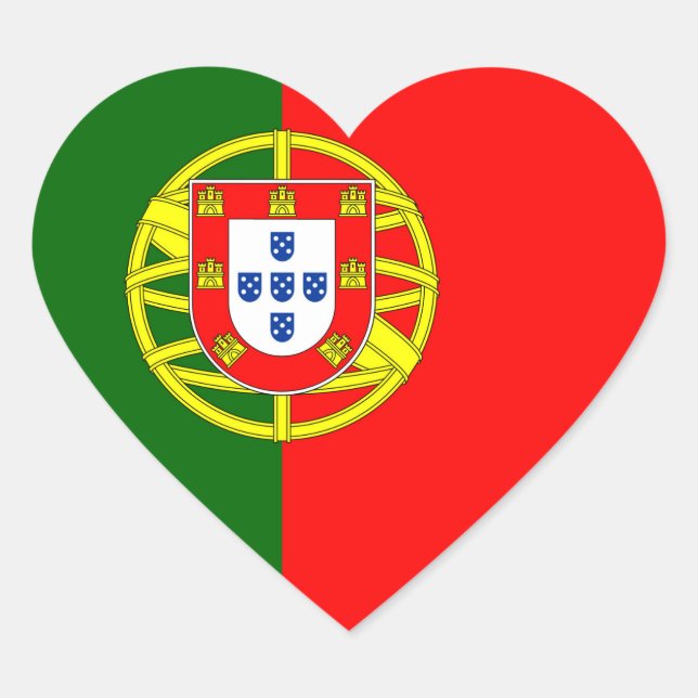 portugiesische Flagge Herz-Aufkleber (Vorderseite)