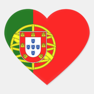 Portugiesische Flagge Herz-Aufkleber