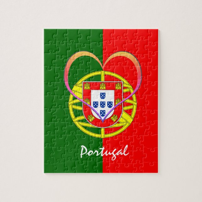 Portugiesische Flagge & Herz - Portugal/Sportfans (Vertikal)