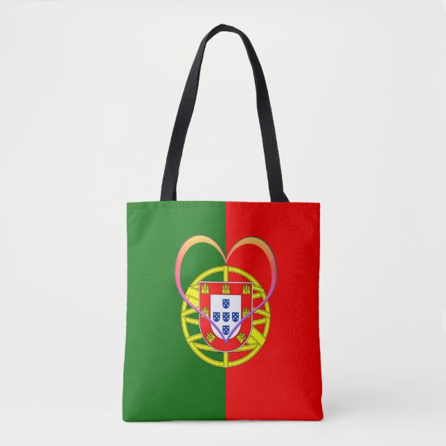 Portugiesische Flagge & Herz - Portugal /Sportfans Tasche (Vorderseite)