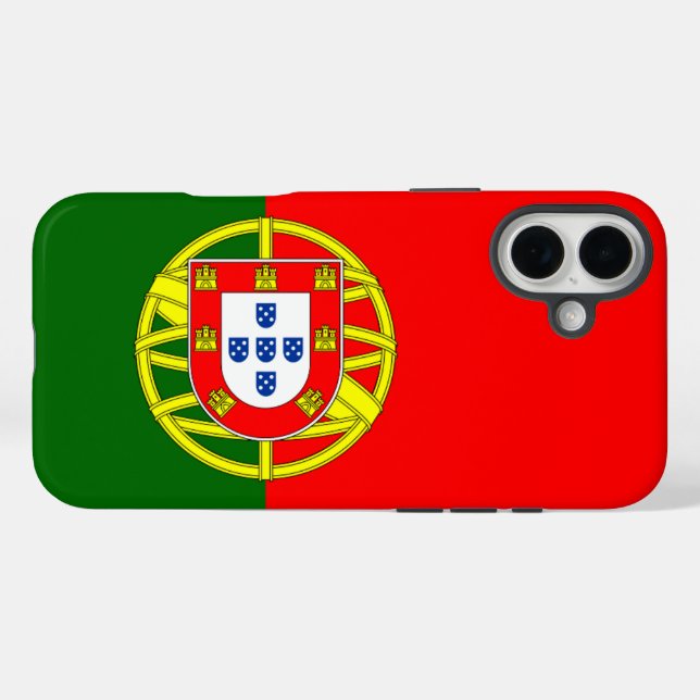 portugiesische Flagge iPhone 16 Plus Hülle (Rückseite (Horizontal))