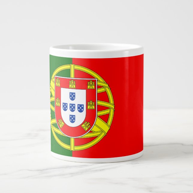 portugiesische Flagge Jumbo-Tasse (Vorderseite)