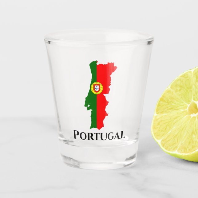 Portugiesische Flagge Karte Schnapsglas (Vorderseite)