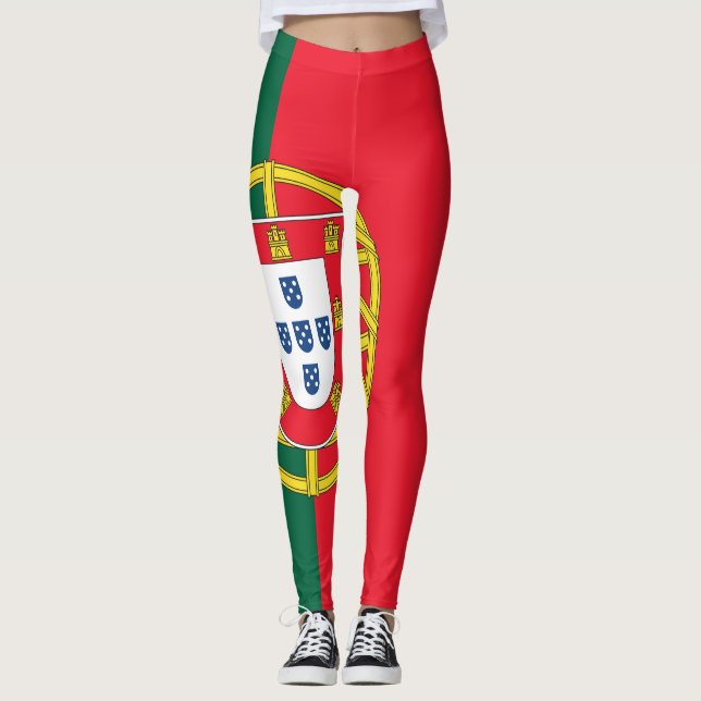 Portugiesische Flagge Leggings (Vorderseite)