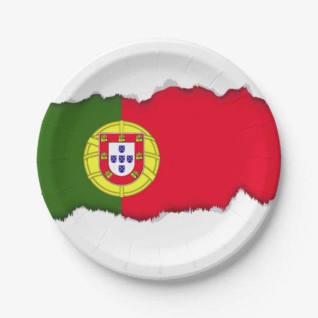 Portugiesische Flagge Pappteller (Vorderseite)