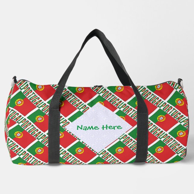 Portugiesische Flagge - Personalisiert Duffle Bag (Vorderseite)