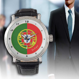 Portugiesische Flagge & Portugal Trendmode /Design Armbanduhr