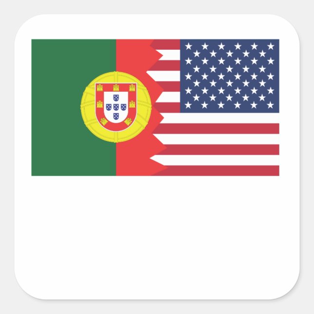 Portugiesische Flagge Quadratischer Aufkleber (Vorderseite)