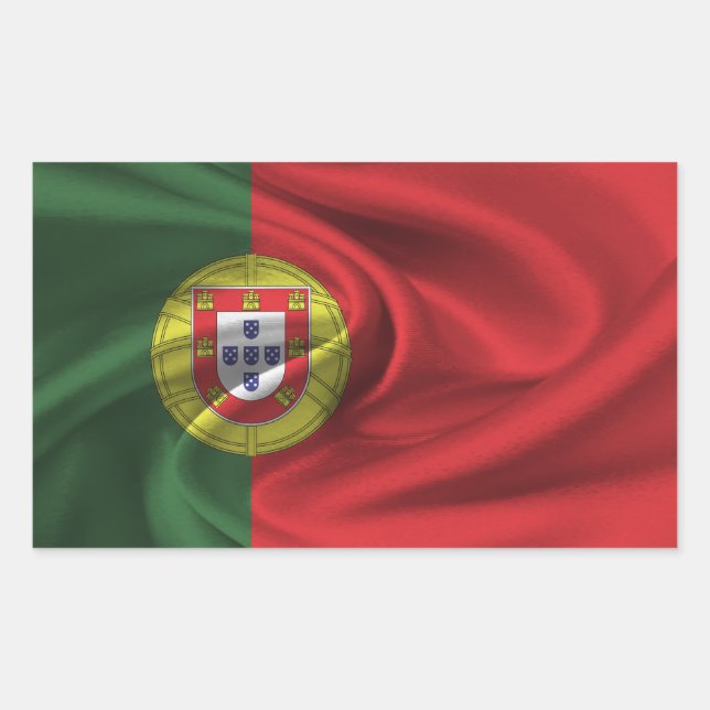 portugiesische Flagge Rechteckiger Aufkleber (Vorderseite)