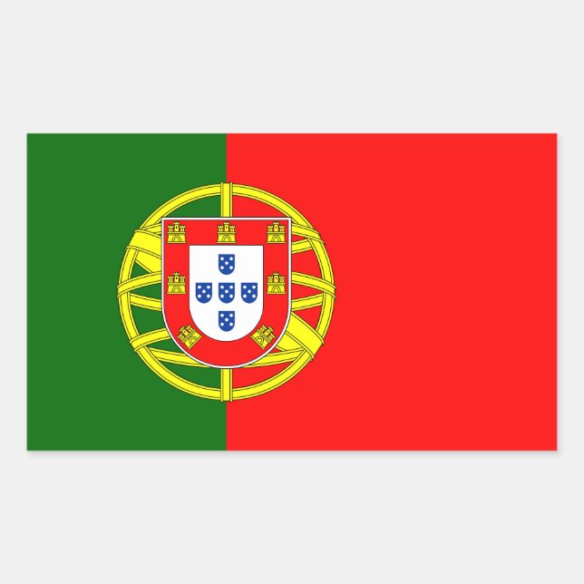 portugiesische Flagge Rechteckiger Aufkleber (Vorderseite)