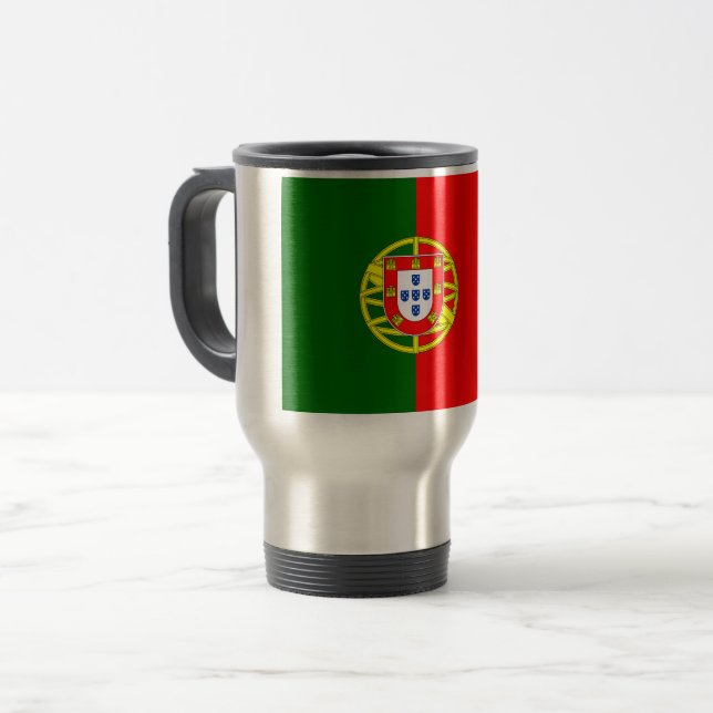 portugiesische Flagge Reisebecher (Vorderseite Links)