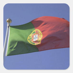 Portugiesische Flagge RF) Quadratischer Aufkleber