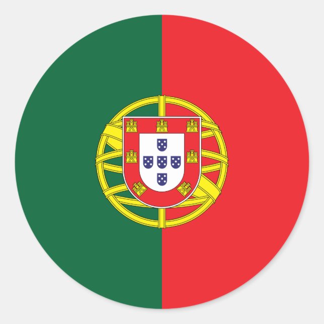 portugiesische Flagge Runder Aufkleber (Vorderseite)