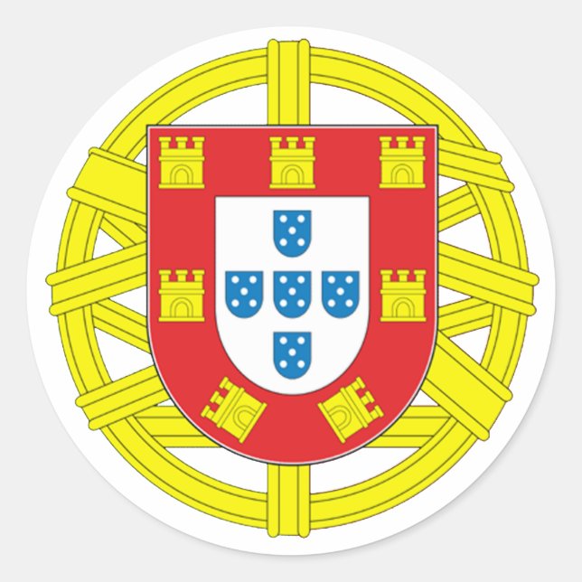 portugiesische Flagge Runder Aufkleber (Vorderseite)