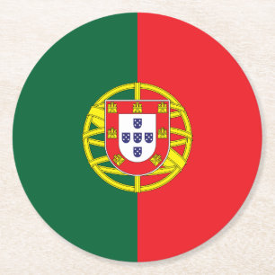 portugiesische Flagge Runder Pappuntersetzer