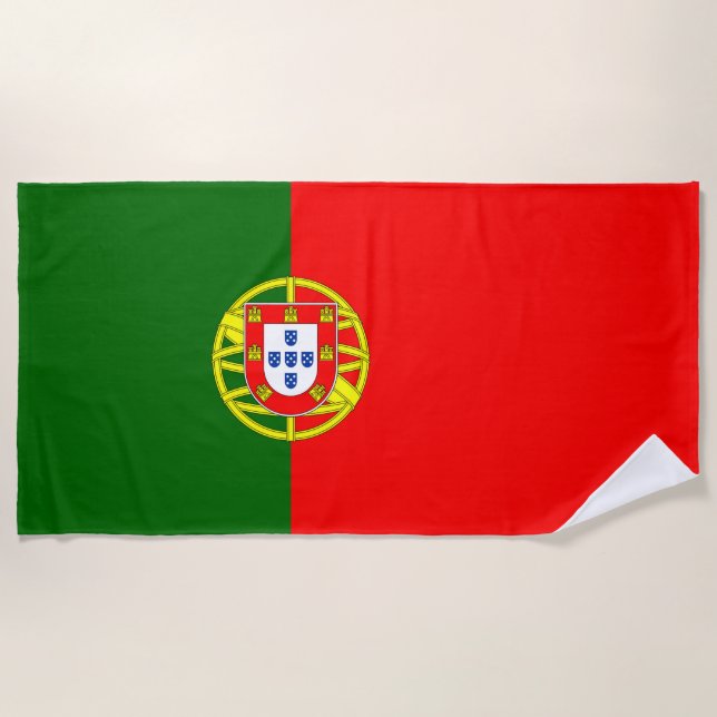 portugiesische Flagge Strandtuch (Vorderseite)