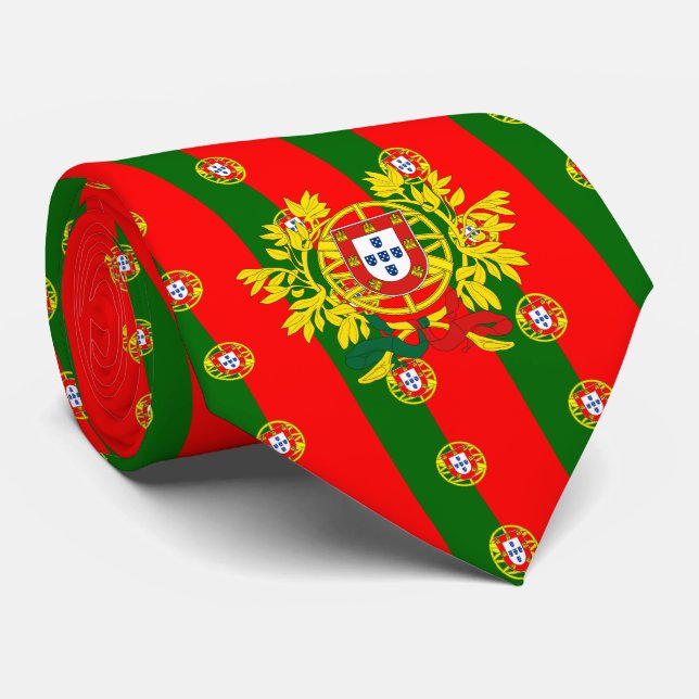 Portugiesische Flagge und Wappen, Flagge Portugals Krawatte (Gerollt)