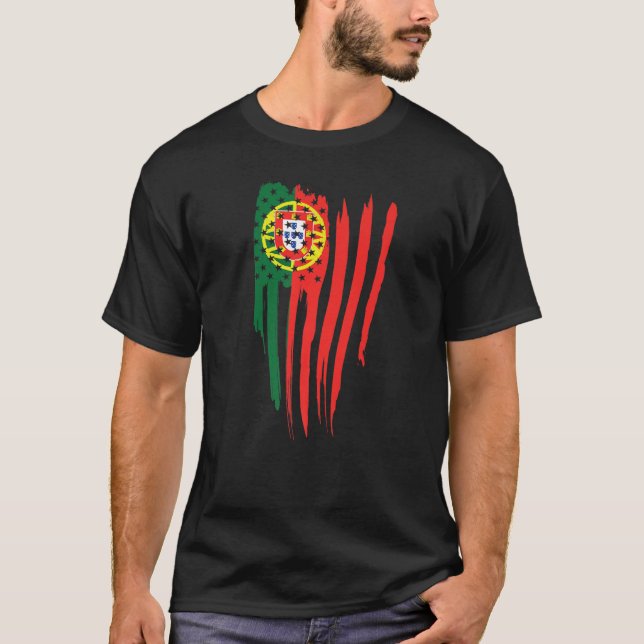 Portugiesische Flagge USA - Portugiesische Flagge T-Shirt (Vorderseite)