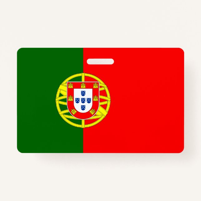 Portugiesische Flagge: Vertikales Abzeichen Ausweis (Vorderseite)