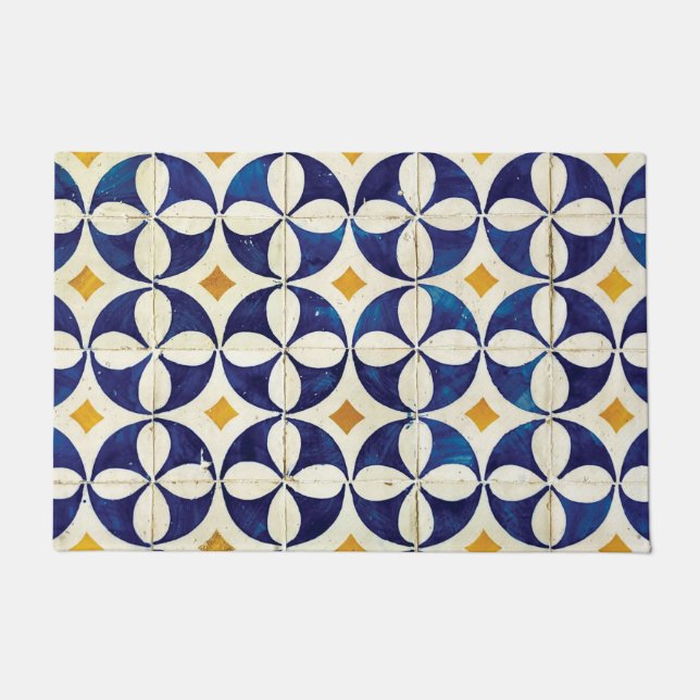 Portugiesische Flies - Azulejo-Muster Fußmatte (Vorderseite)