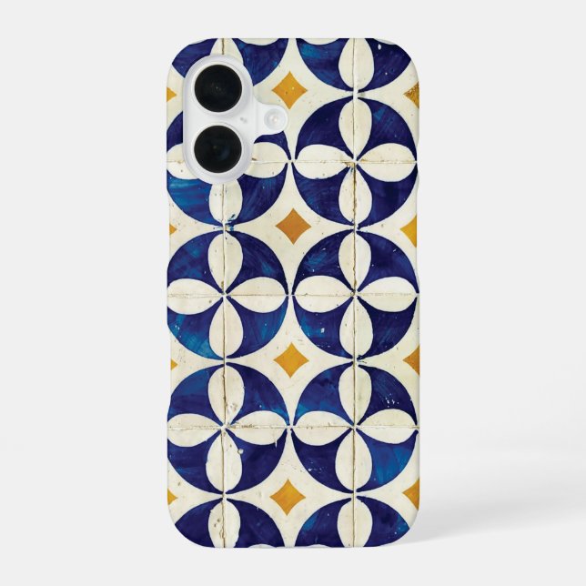 Portugiesische Flies - Azulejo-Muster iPhone 16 Hülle (Rückseite)