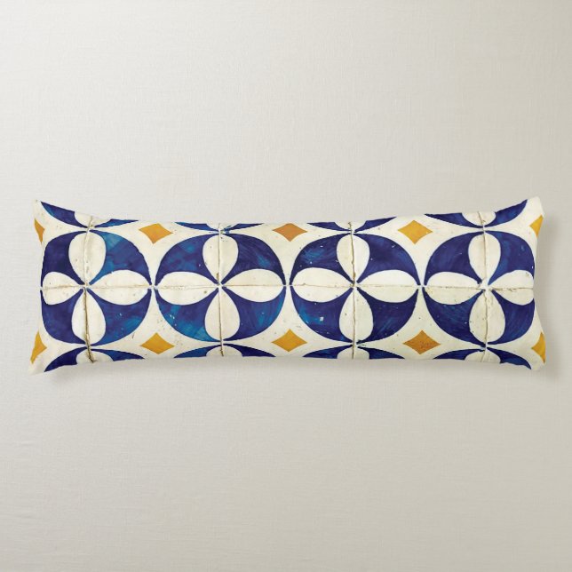 Portugiesische Flies - Azulejo-Muster Seitenschläferkissen (Vorderseite)