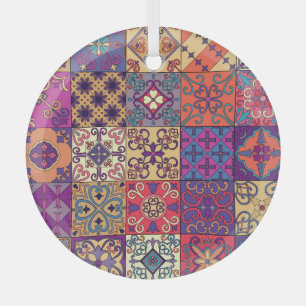 Portugiesische Flies Talavera Style Muster Ornament Aus Glas