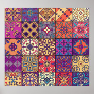 Portugiesische Flies Talavera Style Muster Poster