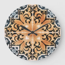 Portugiesische Fliesen-AcrylWanduhr in den