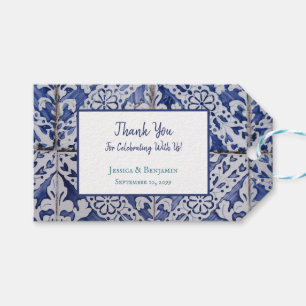 Portugiesische Fliesen - Azulejo Floral Geschenkanhänger