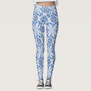 Portugiesische Fliesen Azulejo Muster Yoga-Hosen B Leggings