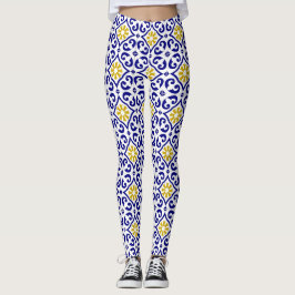 Portugiesische Fliesen Azulejo Pattern Yoga Pants  Leggings
