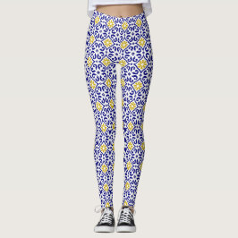 Portugiesische Fliesen Azulejo Pattern Yoga Pants  Leggings