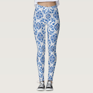 Portugiesische Fliesen Azulejo Pattern Yoga Pants Leggings