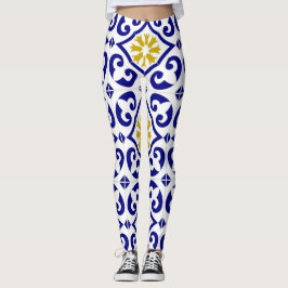 Portugiesische Fliesen Azulejo Pattern Yoga Pants  Leggings