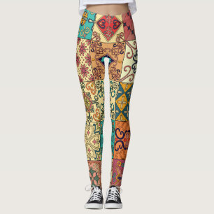 Portugiesische Fliesen: Azulejo Stil nahtlos Muste Leggings