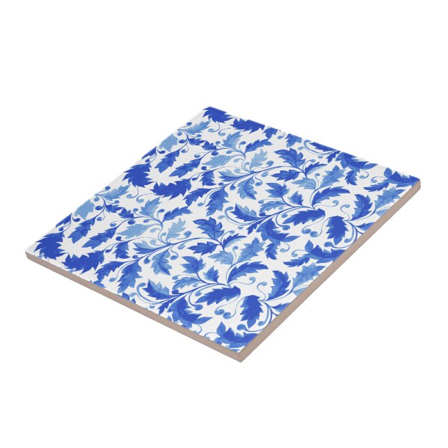 Portugiesische Fliesen Blaue Blumen und Blätter (Seite)