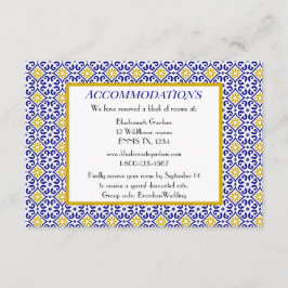 Portugiesische Fliesen Blue Wedding Unterkünfte Begleitkarte