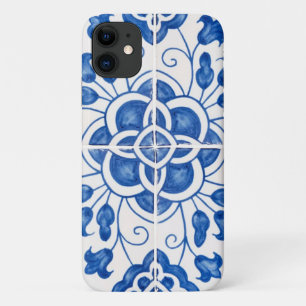 Portugiesische Fliesen Mittelmeer Blau Blumenmuste Case-Mate iPhone Hülle