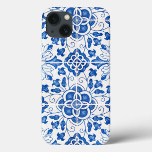 Portugiesische Fliesen Mittelmeer Blau Blumenmuste Case-Mate iPhone Hülle