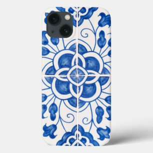 Portugiesische Fliesen Mittelmeer Blau Blumenmuste Case-Mate iPhone Hülle
